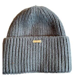 Steve Madden‎ Gray Ribbed Knit Beanie Hat One Size Rayon/Polyester/Nylon